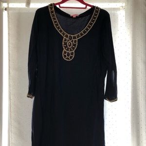 LILLY PULITZER navy and jewled cover up
